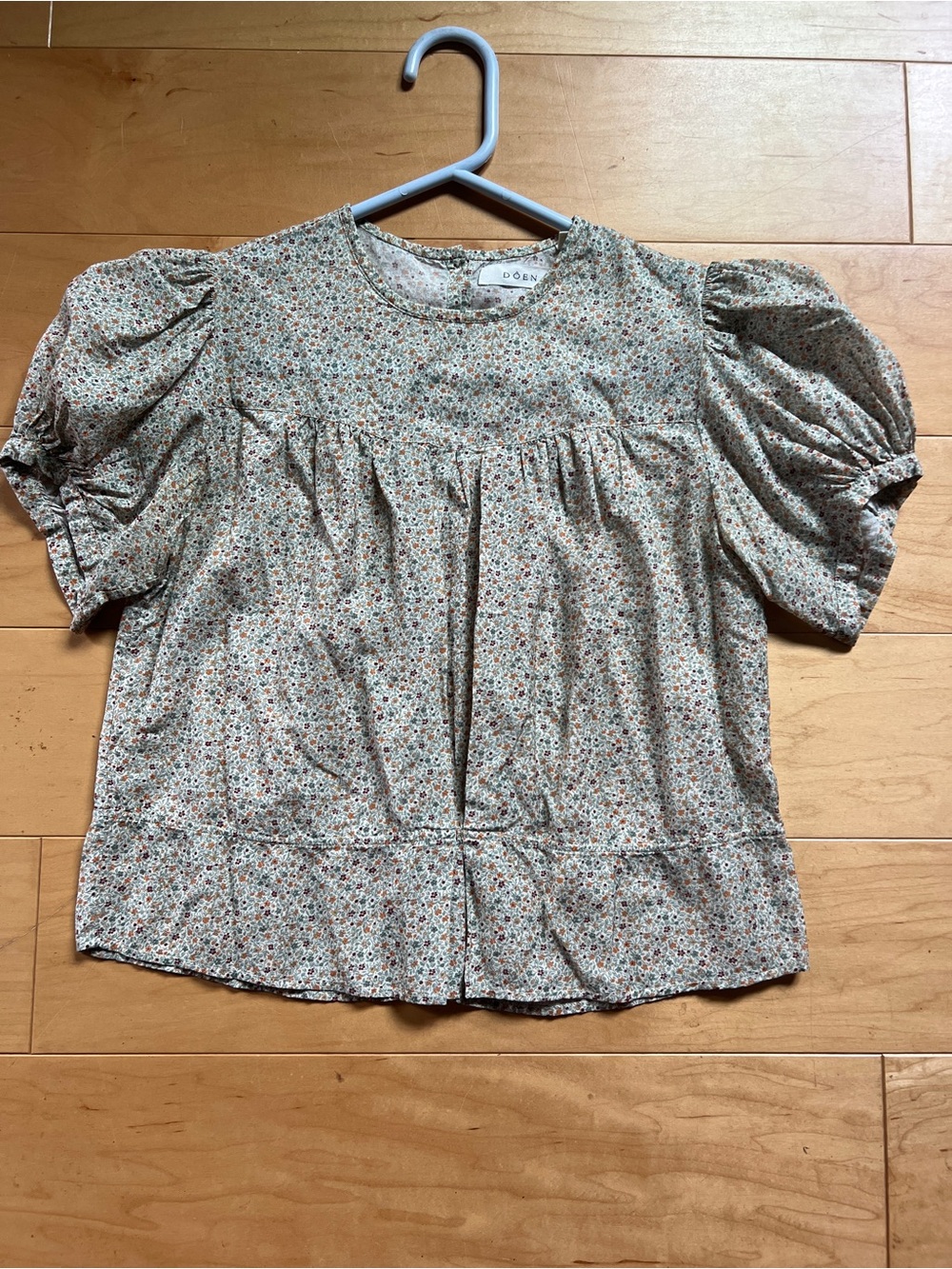 Doen Floral Puff-Sleeve Cotton Blouse